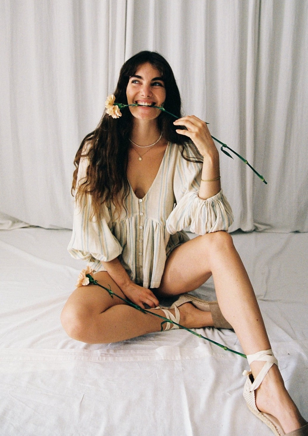 Hazel Stripe Blouse - Fawn