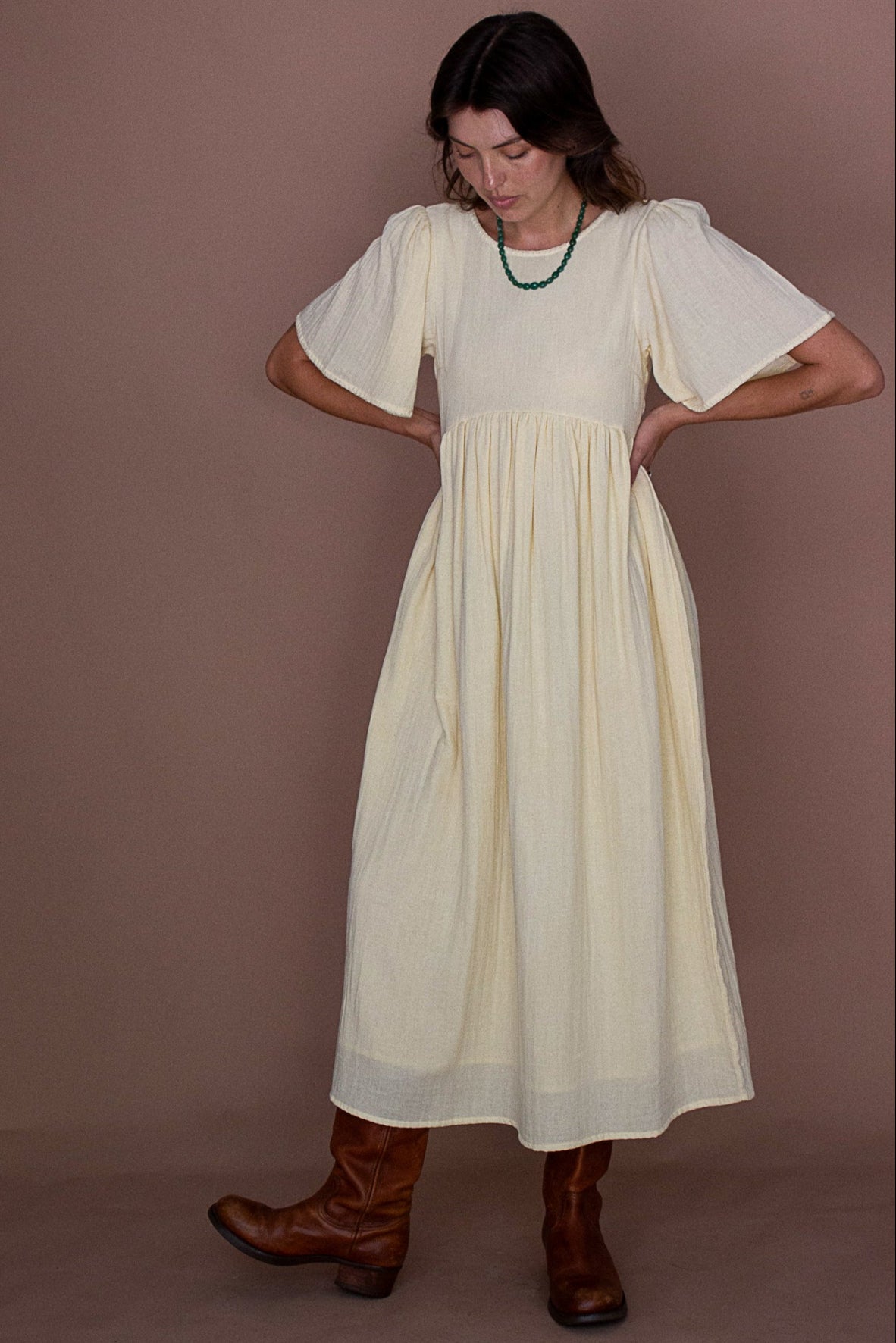 Amelia Midi Dress - Cream