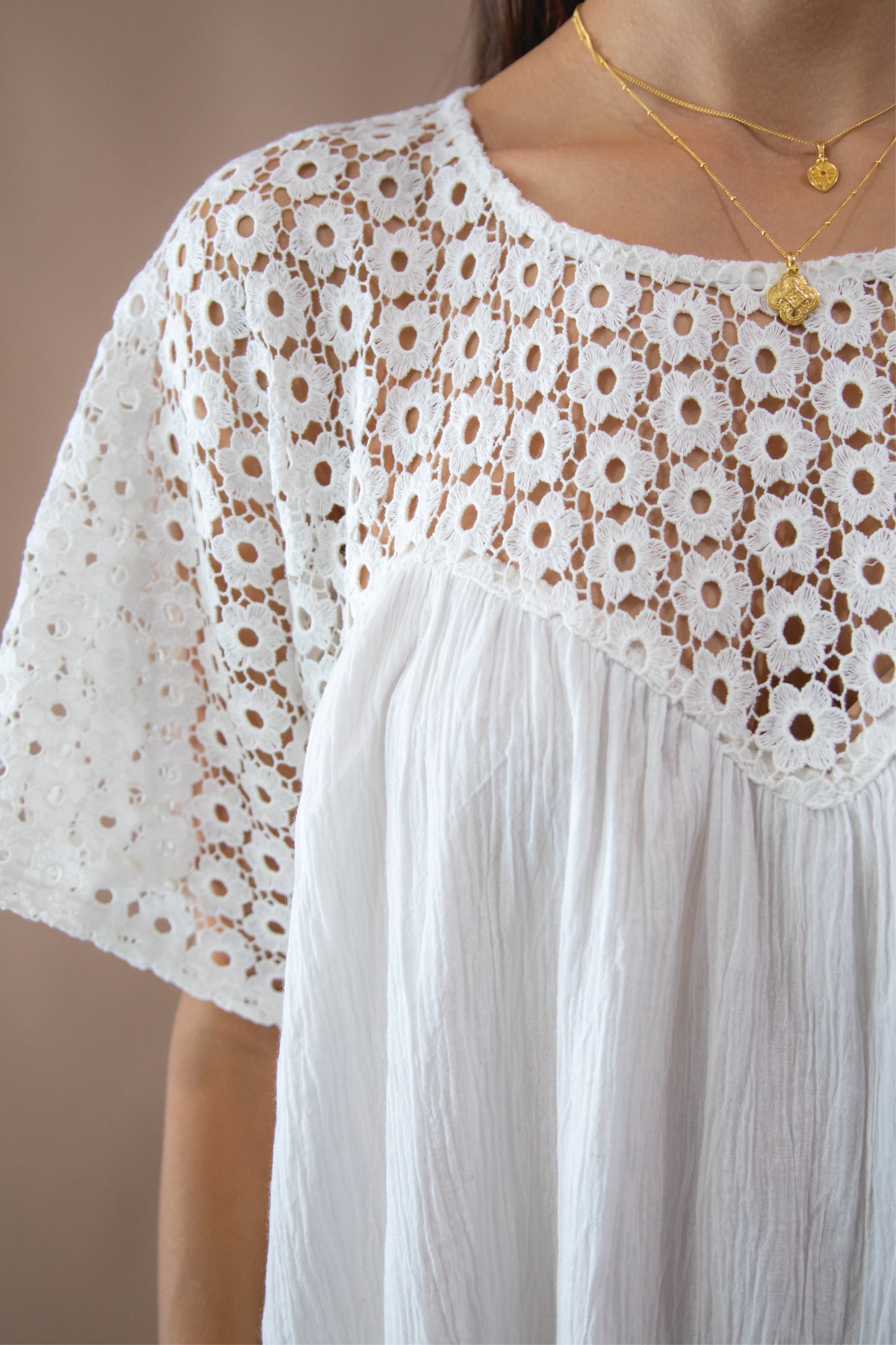 Brigette Lace Mini Dress - Ivory