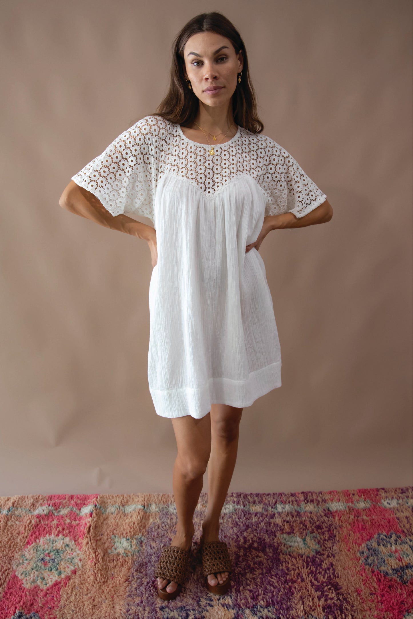 Brigette Lace Mini Dress - Ivory