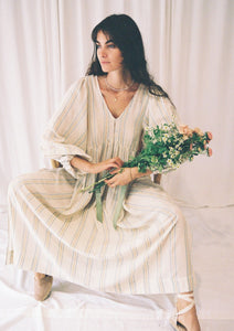 Hazel Stripe Maxi Dress - Fawn