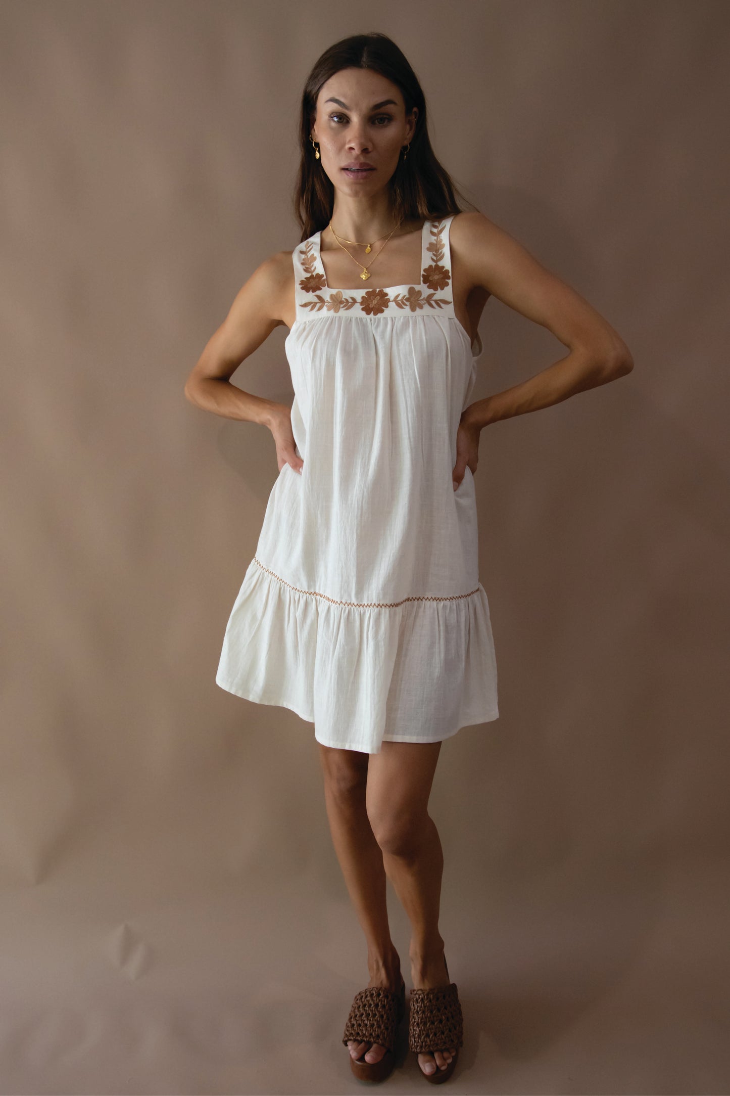 Chloe Mini Dress - Pearl