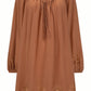 Daisy Embroidery Smock Dress - Pecan