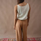 Daisy Embroidery Pants - Pecan