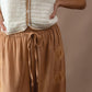 Daisy Embroidery Pants - Pecan