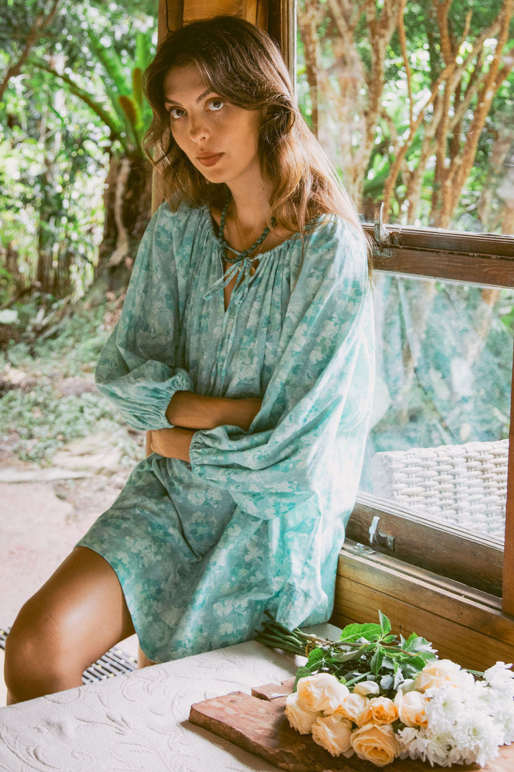 Isla Smock Dress - Azure