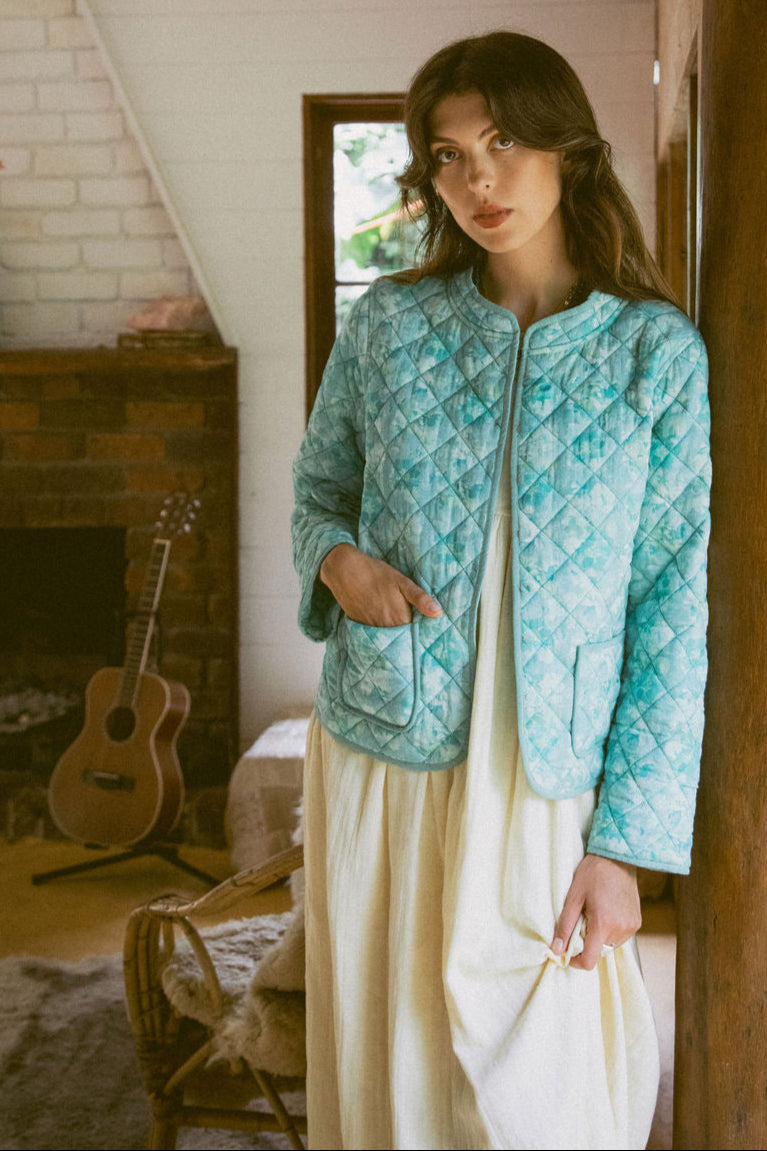 Isla Quilted Jacket  - Azure