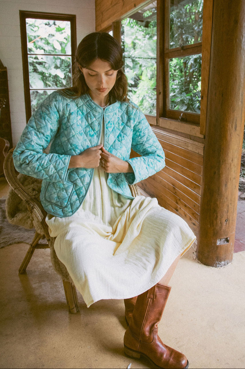 Isla Quilted Jacket  - Azure