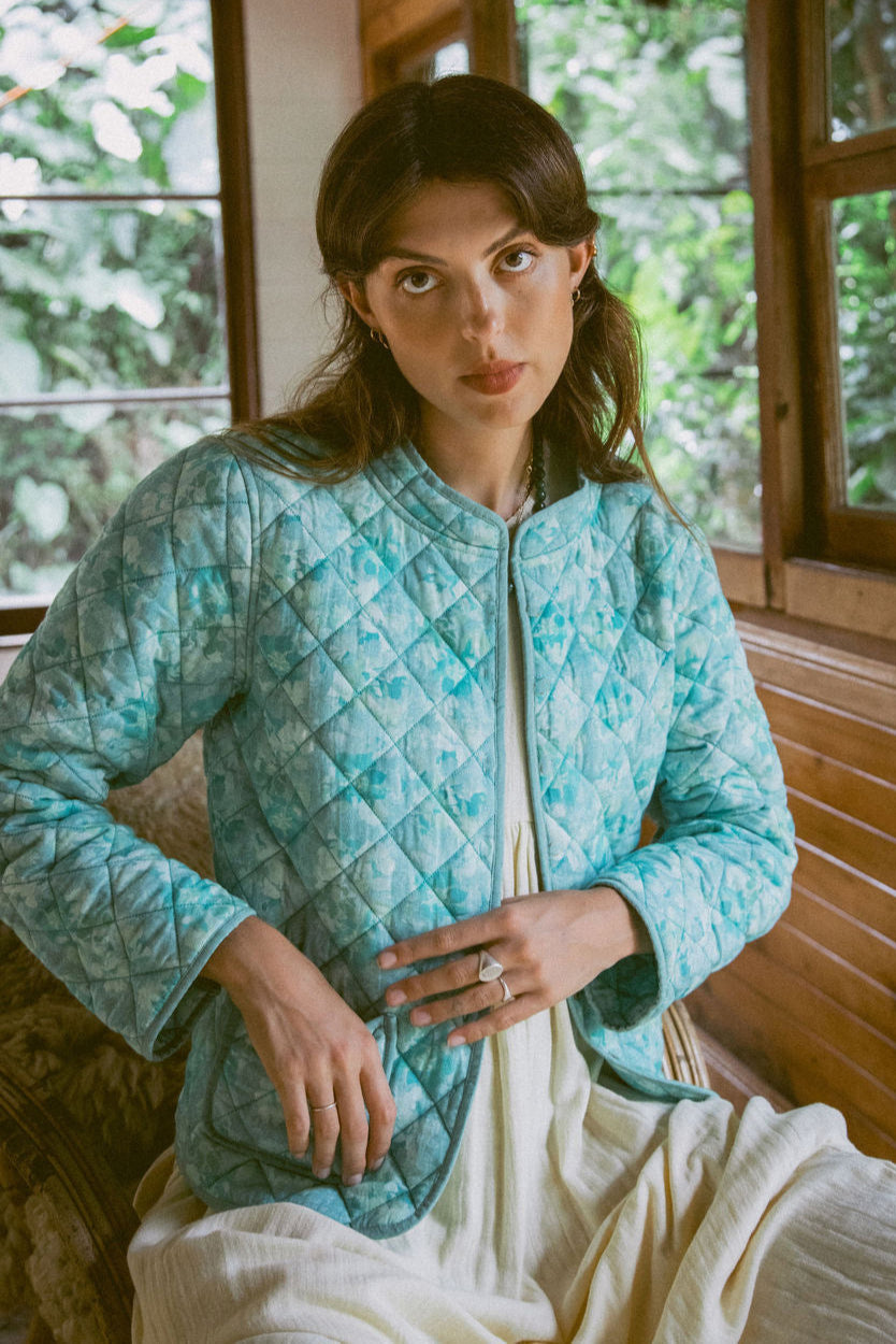 Isla Quilted Jacket  - Azure