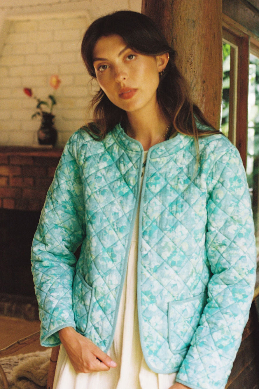 Isla Quilted Jacket  - Azure
