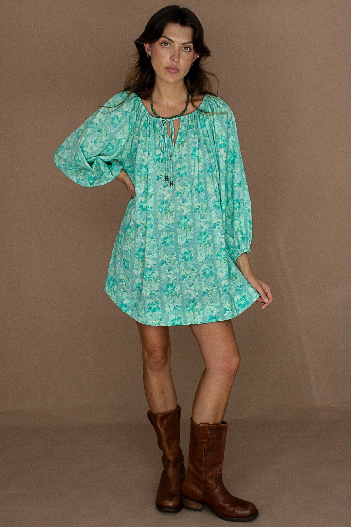 Isla Smock Dress - Azure