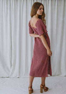 Posy Crochet Maxi Dress - Dusty Rose