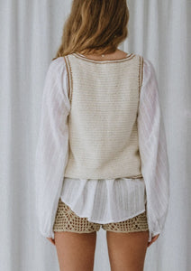 Posy Crochet Vest - Sugar
