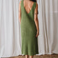 Maggie Crochet Midi Dress - Olive
