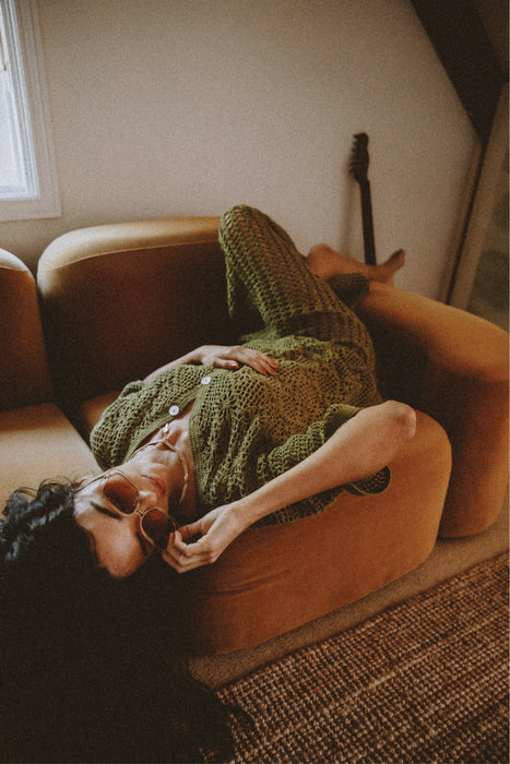 Maggie Crochet Skirt- Olive