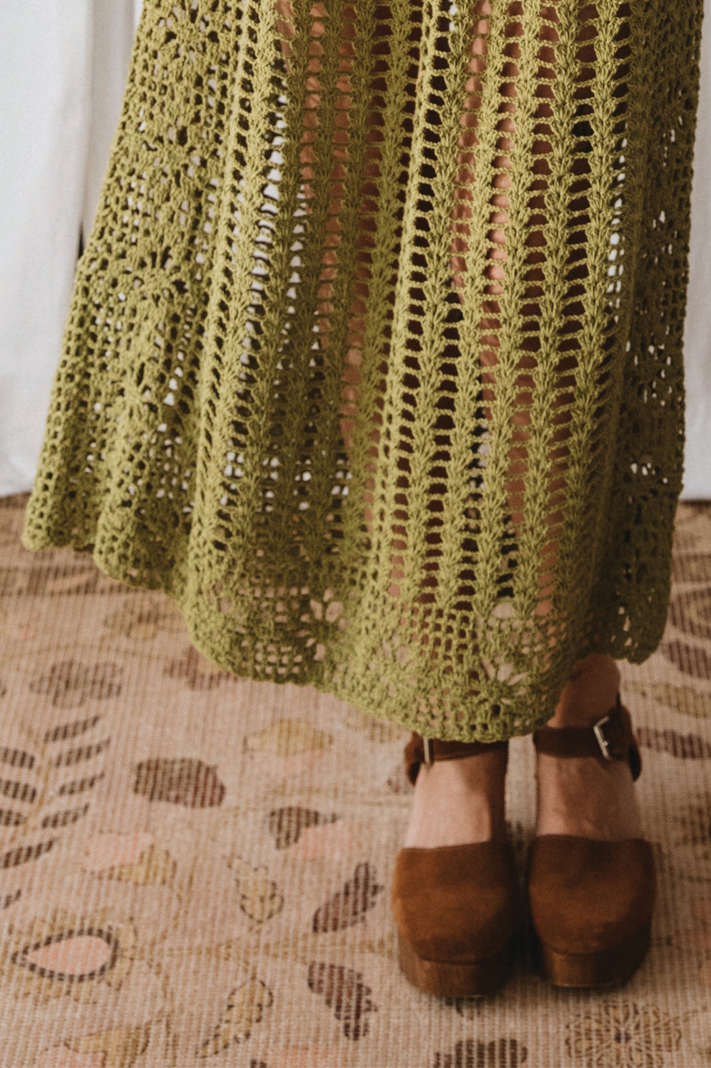 Maggie Crochet Skirt- Olive