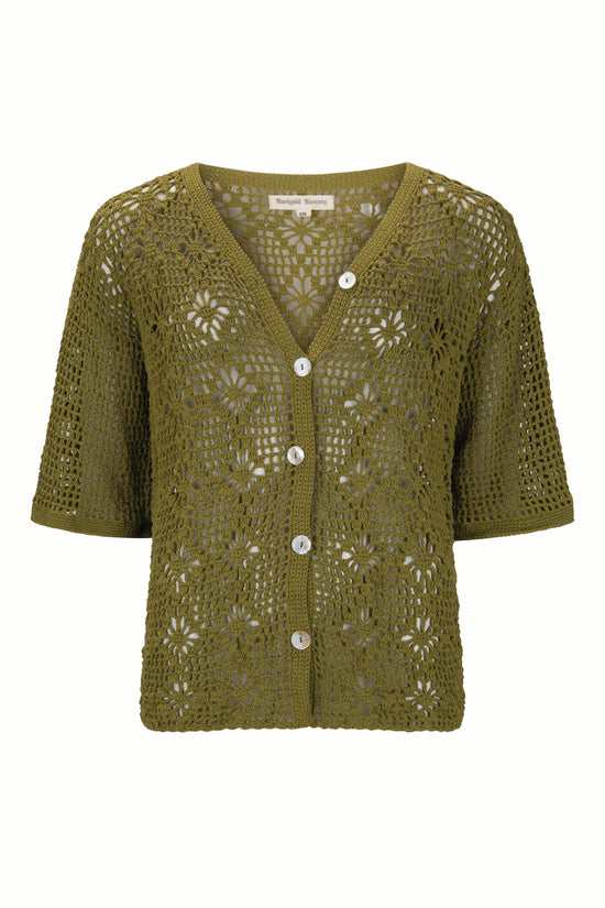 Maggie Crochet Shirt- Olive