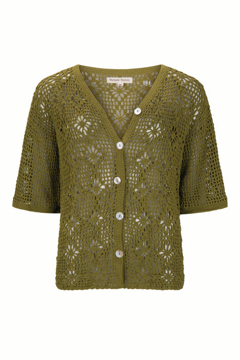 Maggie Crochet Shirt- Olive