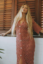 Load image into Gallery viewer, Nellie Crochet Midi Dress - Rose
