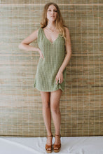 Load image into Gallery viewer, Maggie Crochet Mini Dress - Khaki
