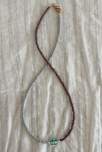 Load image into Gallery viewer, Daisy Bead Marigold Necklace - Lavender &amp; Stone
