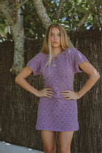 Load image into Gallery viewer, Nellie Crochet Mini Dress - Lavender

