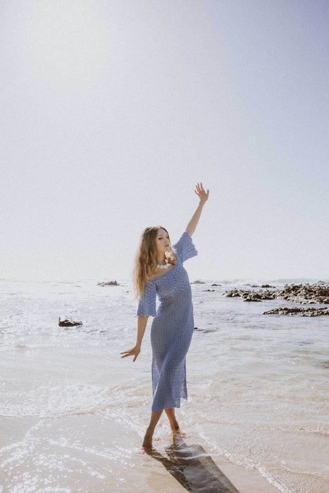 Posy Crochet Dress - Blue Bell