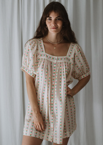 Delilah Stripe Mini Dress - Rose
