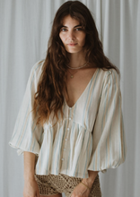 Load image into Gallery viewer, Hazel Stripe Blouse - Fawn
