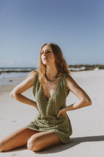Load image into Gallery viewer, Maggie Crochet Mini Dress - Khaki
