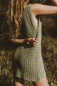 Maggie Crochet Mini Dress - Khaki