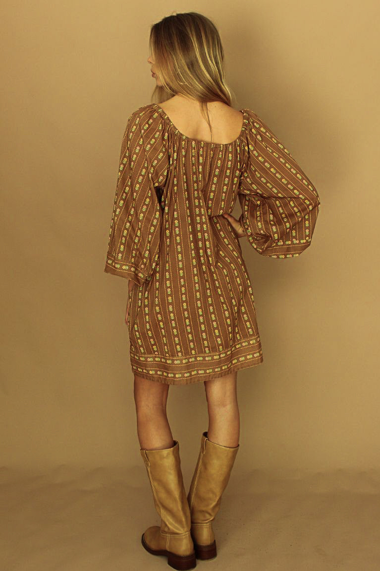 Delilah Mini Dress - Walnut