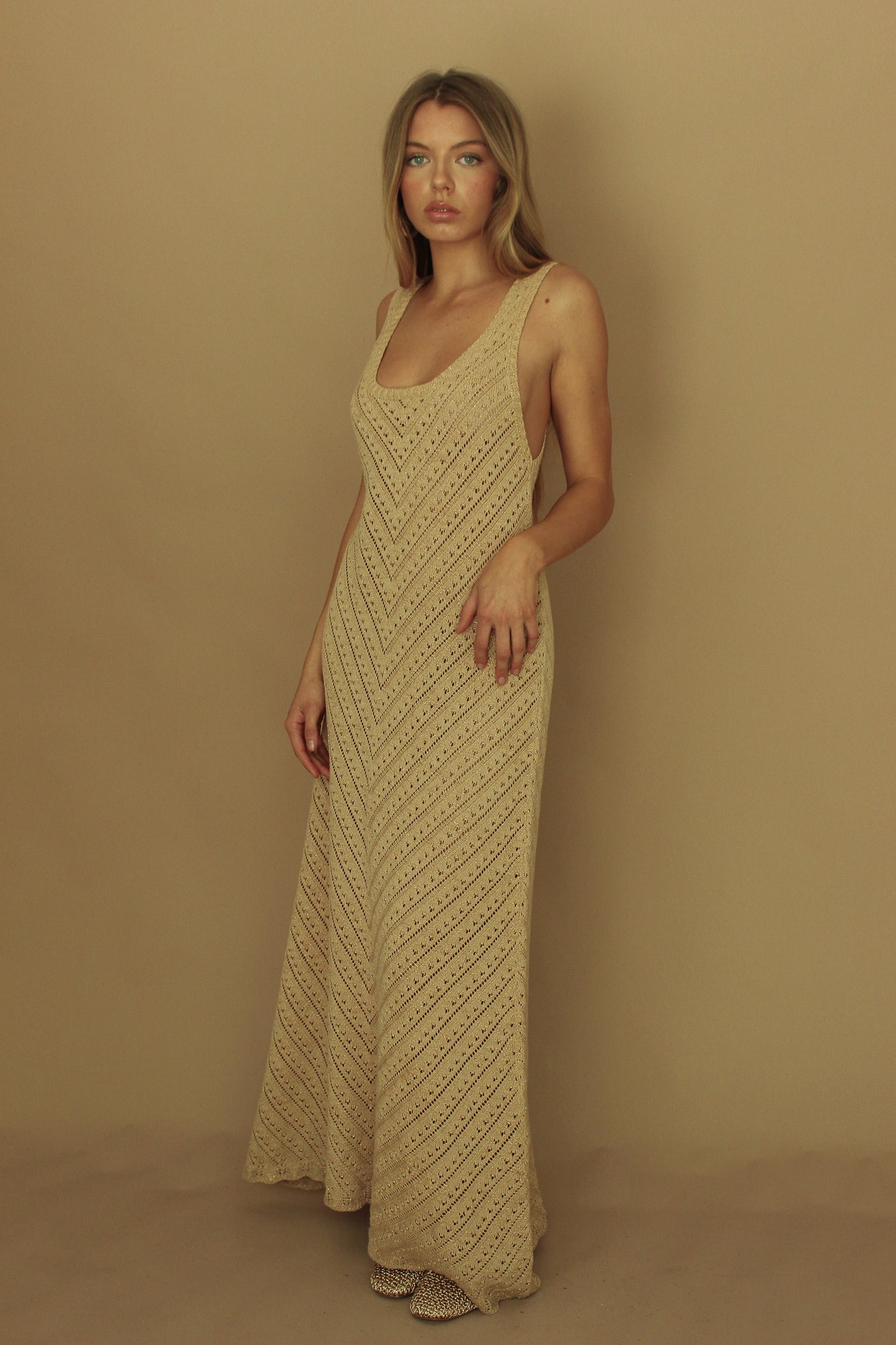 Grace Chevron Maxi - Biscuit