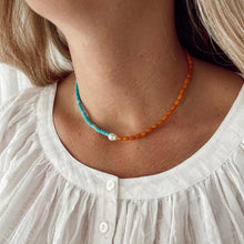 Load image into Gallery viewer, Marigold Necklace - Turquoise &amp; Amber
