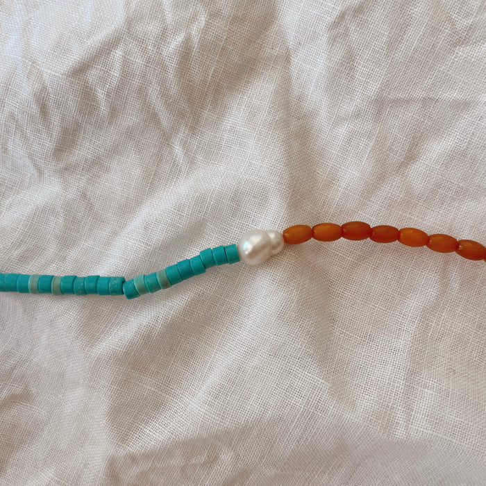 Marigold Necklace - Turquoise & Amber