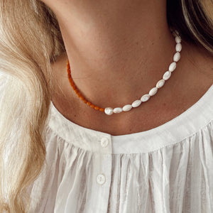 Marigold Necklace - Amber & Shell