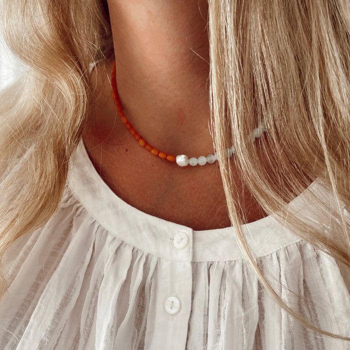 Marigold Necklace - Ocean & Amber