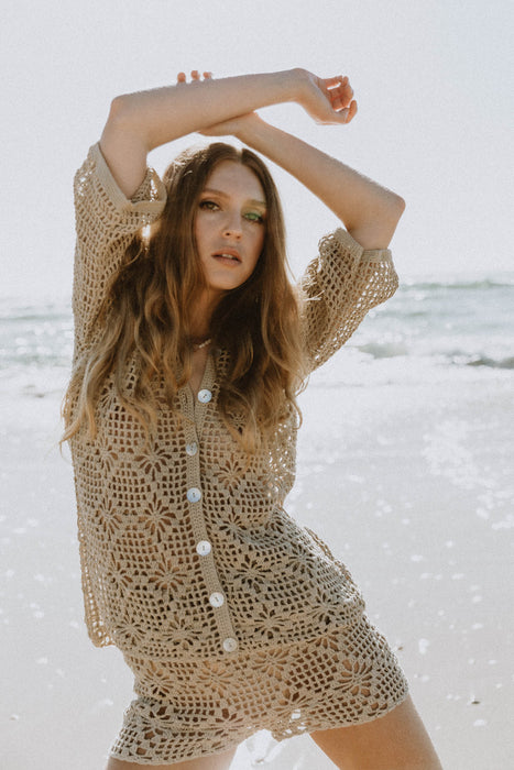 Maggie Crochet Shorts - Fawn