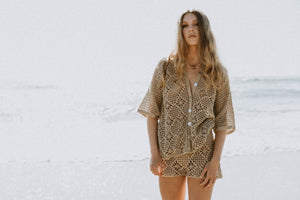 Maggie Crochet Shirt - Fawn
