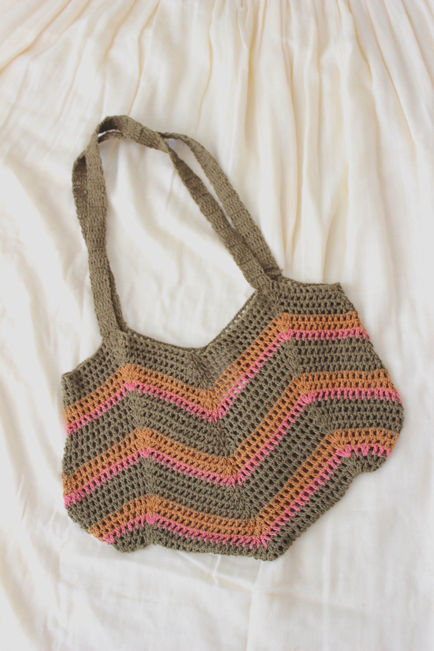 Greta Crochet Bag - Olive