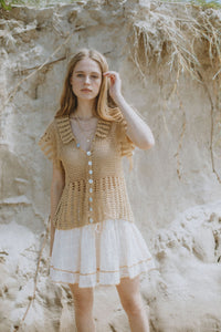 Elke Crochet Blouse - Wheat