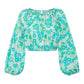Lou Lou Cropped Blouse - Sapphire